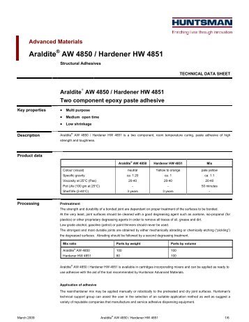 Araldite AW 4850 / Hardener HW 4851 - DanLube