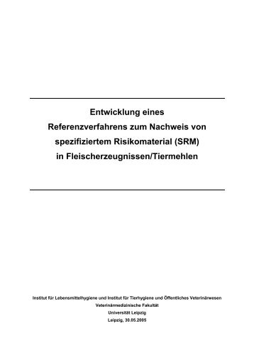 (SRM) in Fleischerzeugnissen/Tiermehlen - BLE