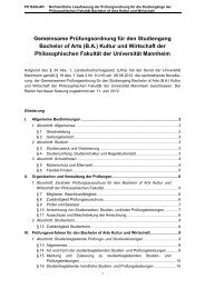 Entwurf: - Bachelor Kultur und Wirtschaft - Universität Mannheim