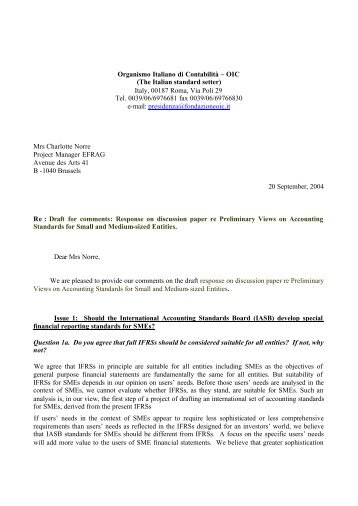 OIC comments on EFRAG Draft comment letter on IASB DP ...