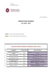 graduatoria bando erasmus 2012-2013 - Sapienza - UniversitÃ  di ...
