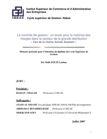 Le contrôle de gestion : un levier pour la maîtrise des ... - Abhatoo