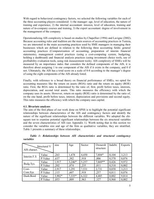 Accounting Information System of Tunisian SMEs - Economic ...