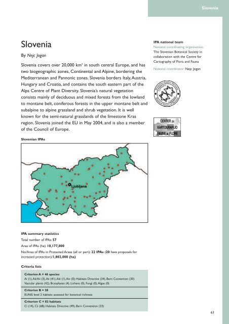 important plant areas in central and eastern europe - hirc.botanic.hr ...