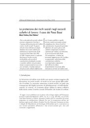 La protezione dei rischi sociali negli accordi collettivi di lavoro - AIAS