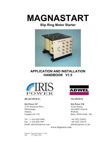 Download Magnastart handbook - PDF - Iris Power Engineering