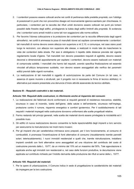 Regolamento Edilizio Comunale - Sito Istituzionale del Comune di ...