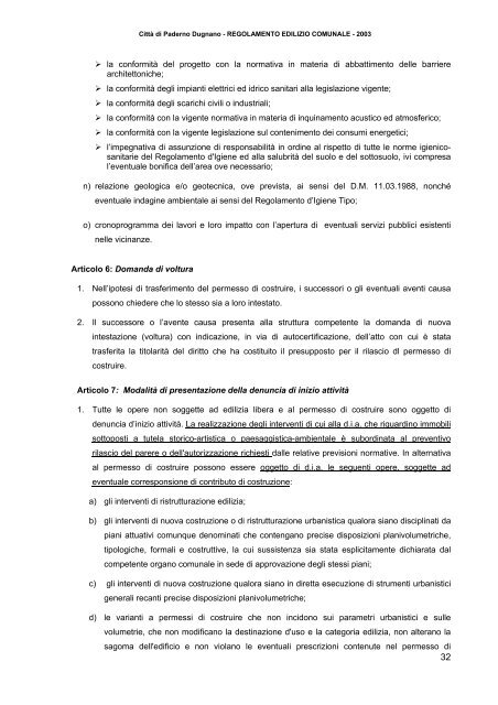 Regolamento Edilizio Comunale - Sito Istituzionale del Comune di ...