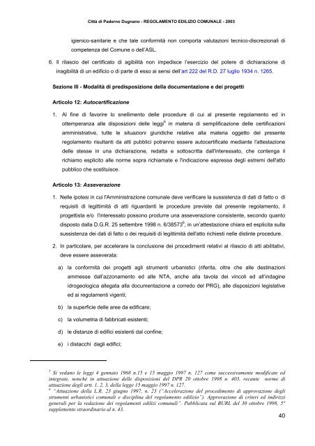 Regolamento Edilizio Comunale - Sito Istituzionale del Comune di ...