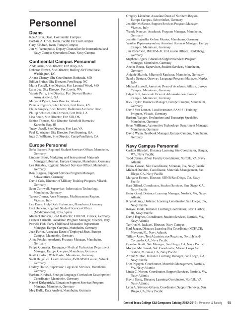 Personnel Central Texas College