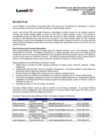 Attachment F-18 Billing Plan - Texas Department of Information ...