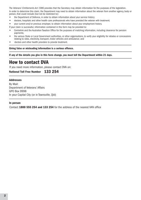 Claim for Disability Pension and/or Application for Increase in ...