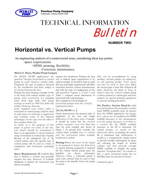 Bulletin - Peerless Pump