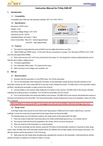 Instruction Manual for FrSky D8R-XP - HiModel