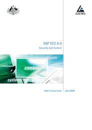 SAP ECC 6.0 - The Australian National Audit Office