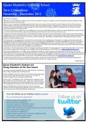 Term 2 Newsletter 2012-13 - Queen Elizabeth's Grammar School