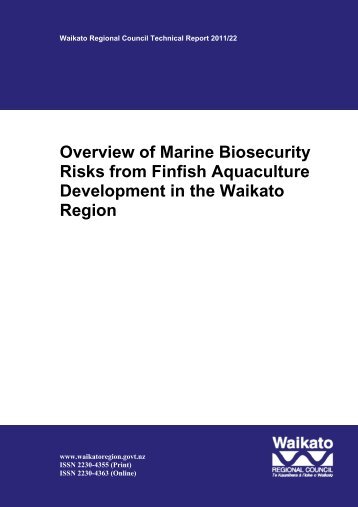 Overview of Marine Biosecurity Risks from Finfish Aquaculture ...