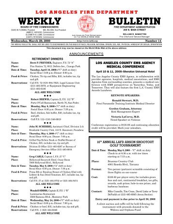 WEEKLY BULLETIN - City of Los Angeles