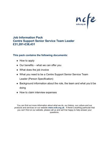 Job Description â Centre Support Assistant - NCFE
