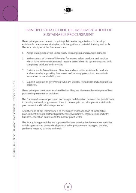 APCC PUB_ANZ Government Framework for Sustainable ...
