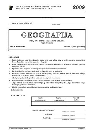 Mokyklinio brandos egzamino uÅ¾duotis - Nacionalinis egzaminÅ³ ...
