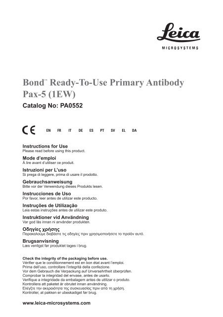 Bond™ Ready-To-Use Primary Antibody Pax-5 (1EW)