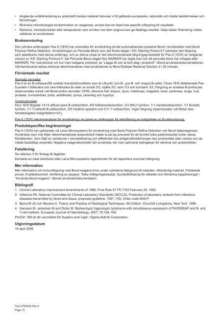 Bond™ Ready-To-Use Primary Antibody Pax-5 (1EW)