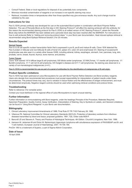 Bond™ Ready-To-Use Primary Antibody Pax-5 (1EW)