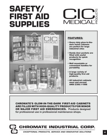 SAFETY & FIRST AID SUPPLIES - Chromate Industrial Corporation
