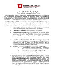 APPLICATION FOR DS-2019 Instructions and ... - Ehleringer net