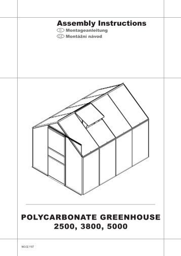 Assembly Instructions PolycArbonAte greenhouse ... - LanitGarden