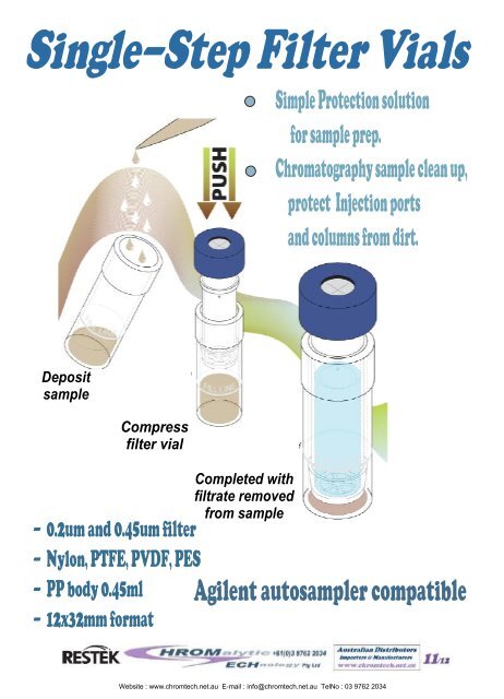 SINGLE StEP Filter Vial Patent Pending Protection is Simple