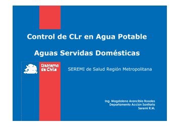 Control de CLr en Agua Potable Aguas Servidas DomÃ©sticas