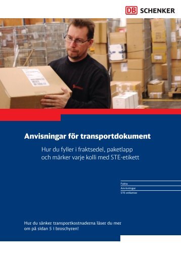 Anvisningar för transportdokument - Schenker