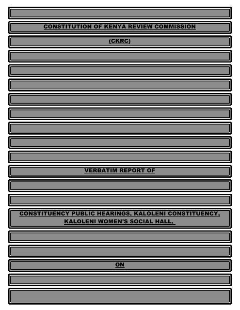 verbatim report of constituency public hearings ... - ConstitutionNet