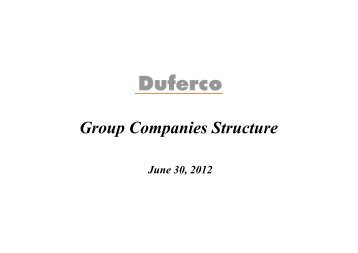 Group Companies Structure - Duferco