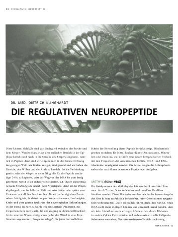 DIE REGULATIVEN NEUROPEPTIDE - Cinak