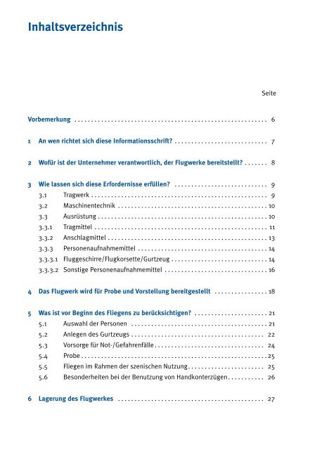 Fliegen von Personen bei szenischen Darstellungen (Flugwerke