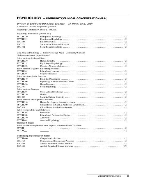 Undergraduate Catalog 2006-07 - DRC Home - Walsh University