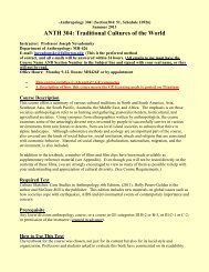 Anthropology 304: (Section304:51, Schedule 10201) - CSUF ...