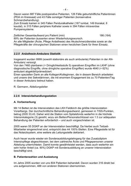 Jahresbericht2005 (pdf) - Landeskrankenhaus Feldkirch