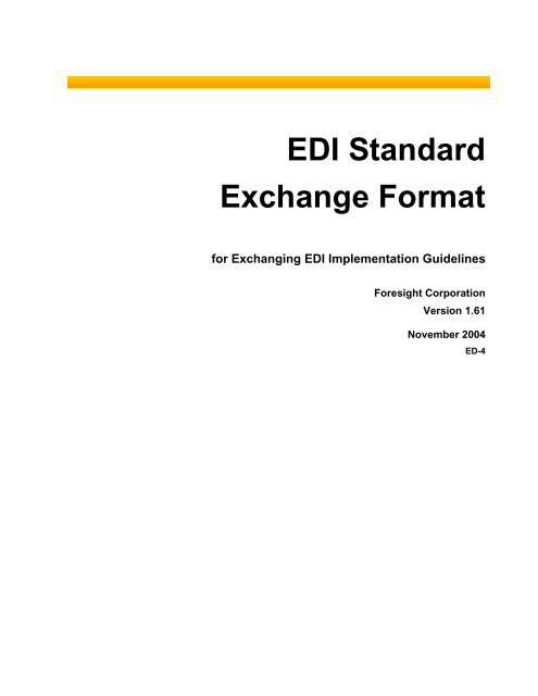EDI Standard Exchange Format - TIBCO Product Documentation