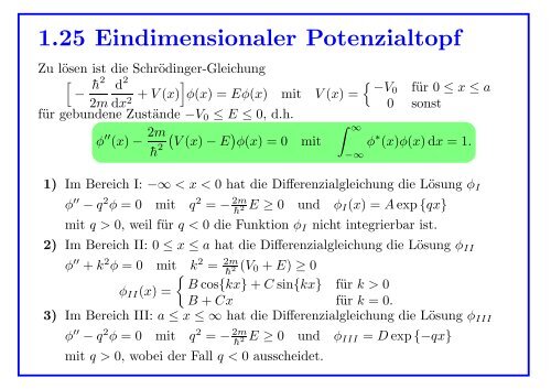 Theoretische Physik IIIa Quantenmechanik - Institut für Theoretische ...