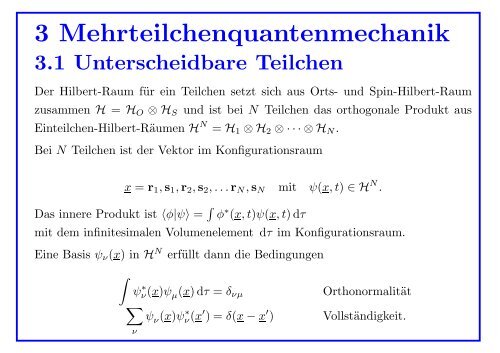 Theoretische Physik IIIa Quantenmechanik - Institut für Theoretische ...