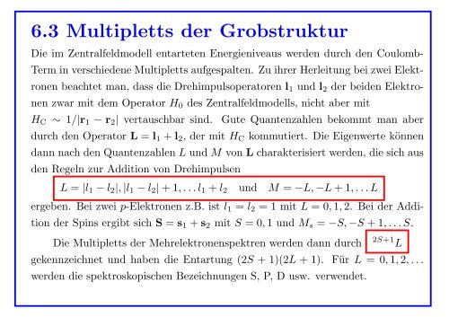 Theoretische Physik IIIa Quantenmechanik - Institut für Theoretische ...