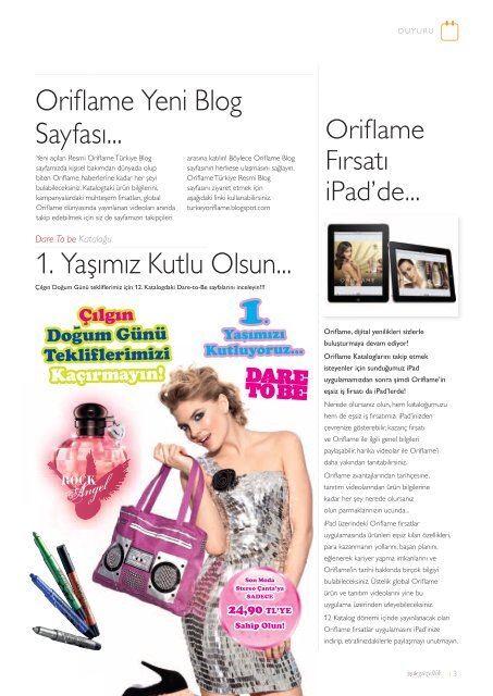 1. Yasımızı Kutluyoruz... - Oriflame