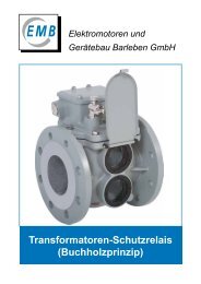 Transformatoren-Schutzrelais (Buchholzprinzip) - EMB Gmbh