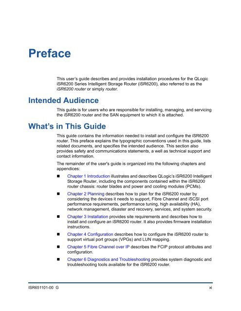 iSR6200 Intelligent Storage Router Installation Guide - QLogic