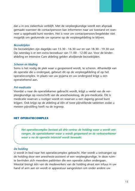 binnenwerk anesthesie:brochure A5 anesthesie - Bronovo Ziekenhuis