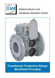 Transformer Protection Relays (Buchholz Principle) - EMB Gmbh